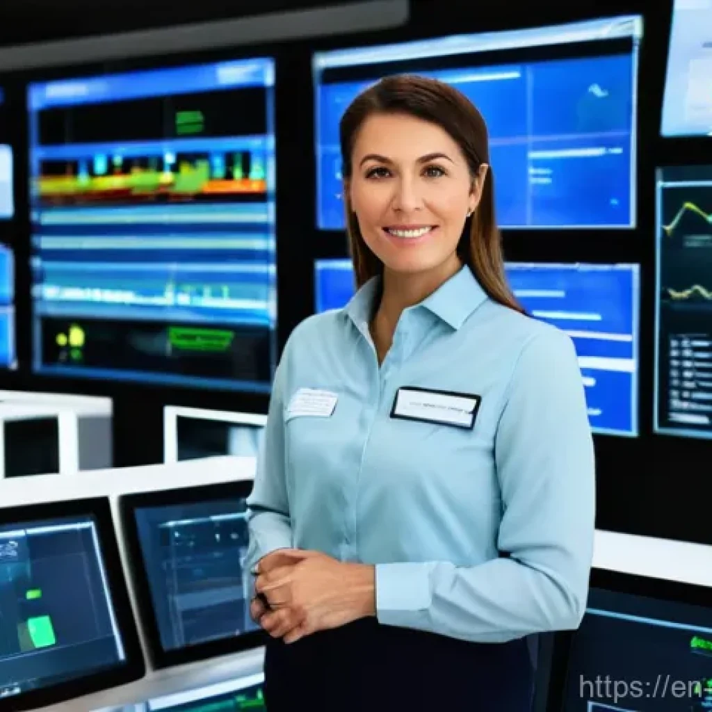 폐기물처리기사 실기시험 완벽 가이드 - **A Certified Environmental Professional in a Modern Control Room:** A mid-shot of a confident, dive...