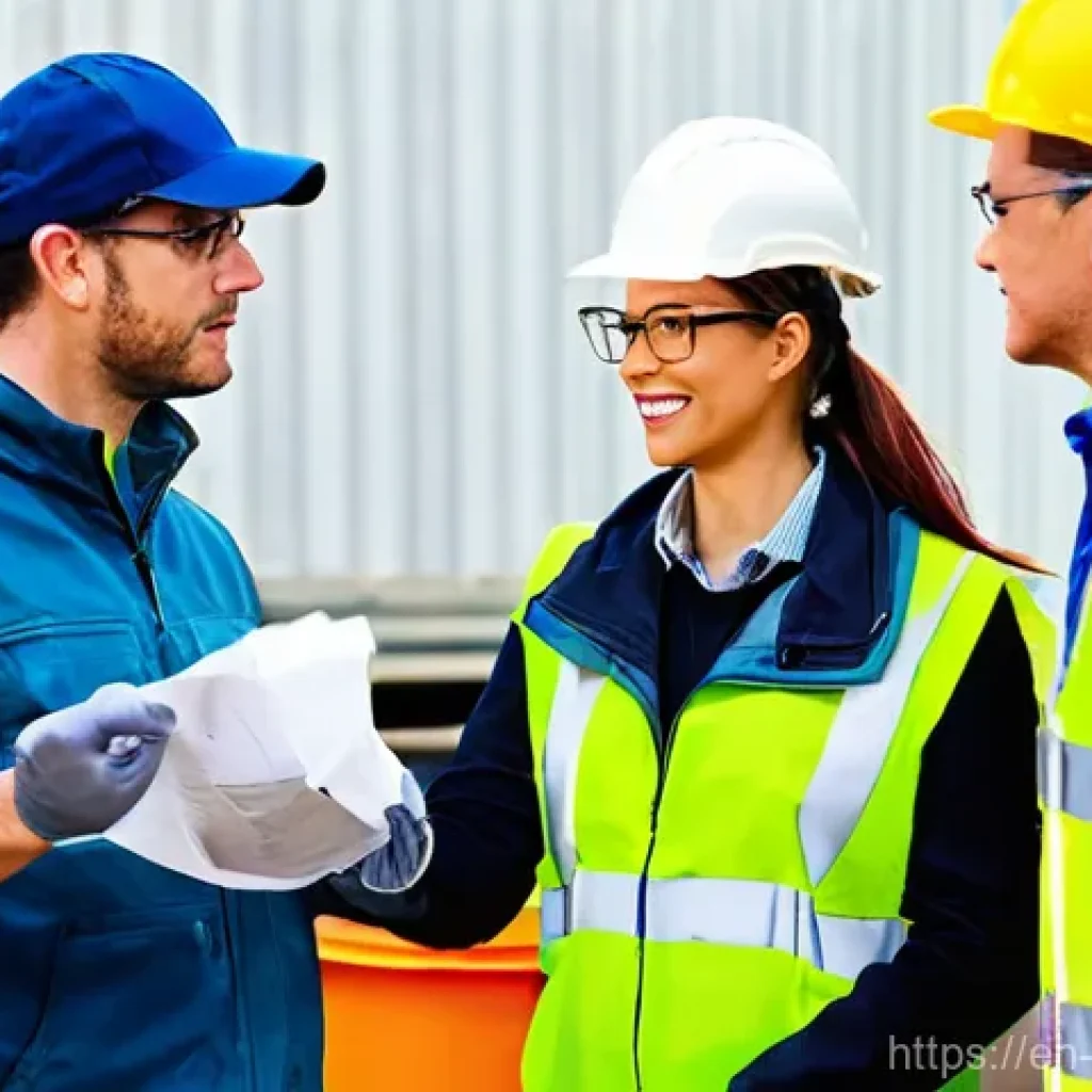 폐기물처리 기사시험 채점 방식 이해 - **Prompt 1: Field Application of Waste Management Expertise**
    A diverse group of three environme...