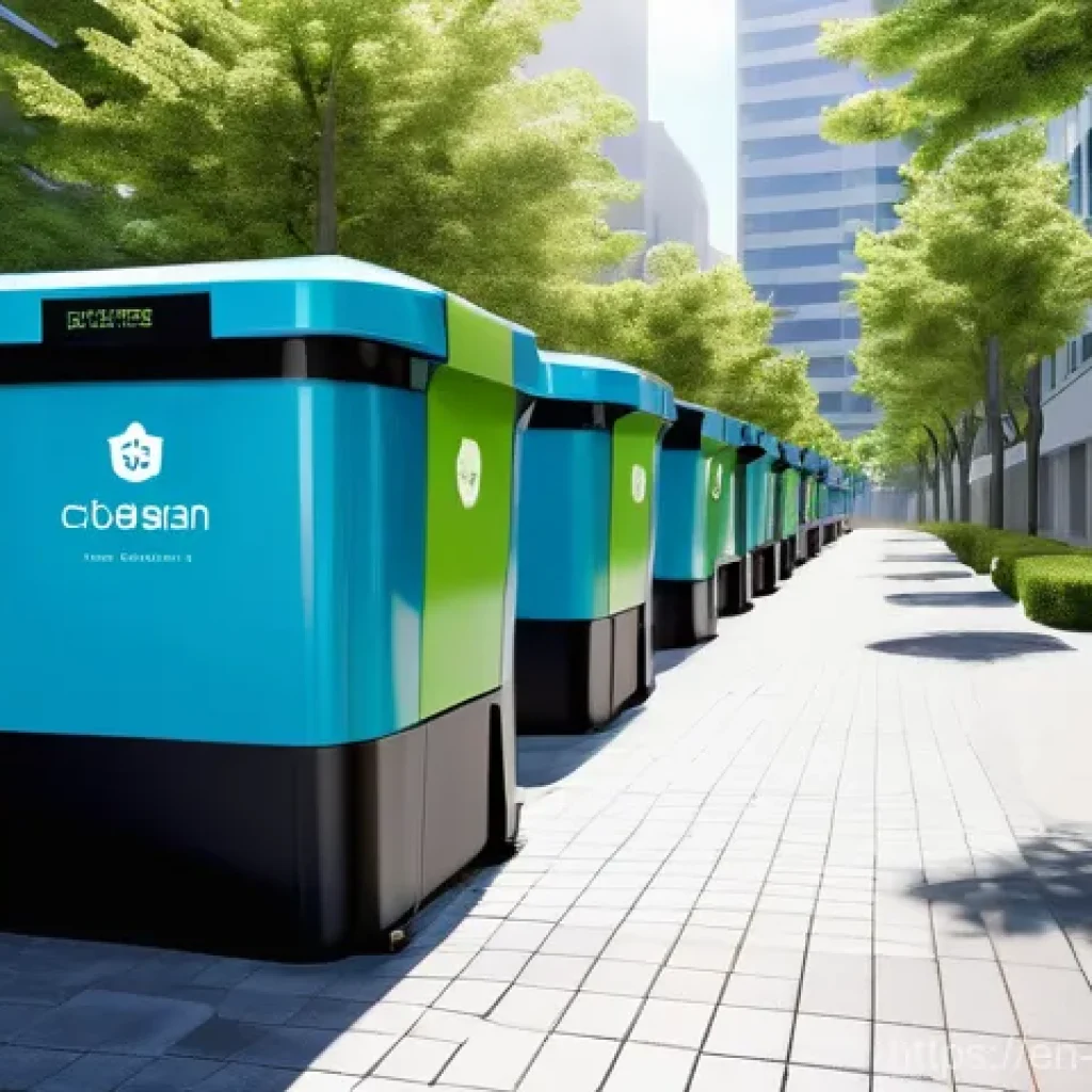 폐기물처리사업 컨설팅 사례 - **Prompt 1: Smart Urban Waste Collection System**
    "A vibrant, clean, and modern city street scen...