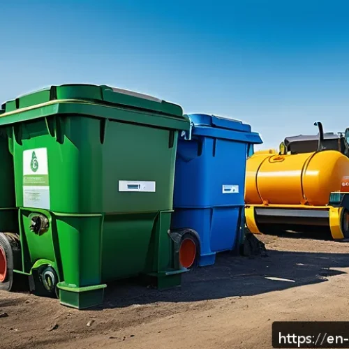 폐기물처리 시험 대비 스터디 팁 - A detailed educational infographic depicting a modern waste management facility with labeled section...