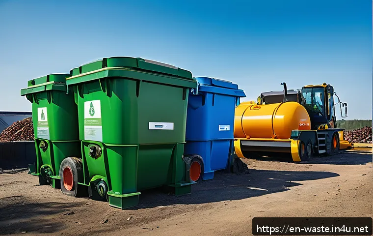 폐기물처리 시험 대비 스터디 팁 - A detailed educational infographic depicting a modern waste management facility with labeled section...