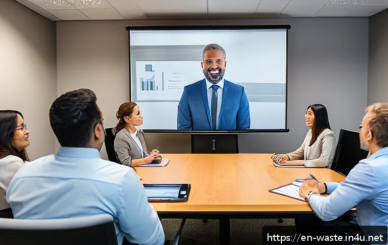 폐기물처리기사 시험 대비 커뮤니티 활용법 - A diverse group of professionals actively participating in an online waste management certification ...